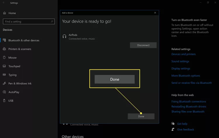كيفية توصيل AirPods بجهاز Microsoft Surface 21