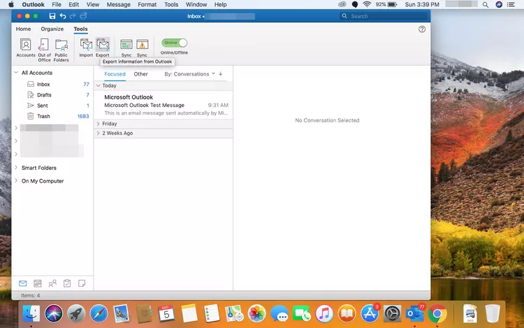 كيفية تصدير رسائل البريد الإلكتروني من Outlook 5