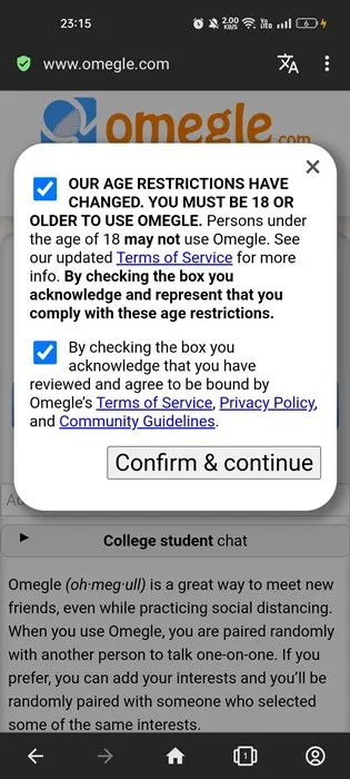 كيفية قلب الكاميرا على Omegle (للاندرويد و الايفون) 4