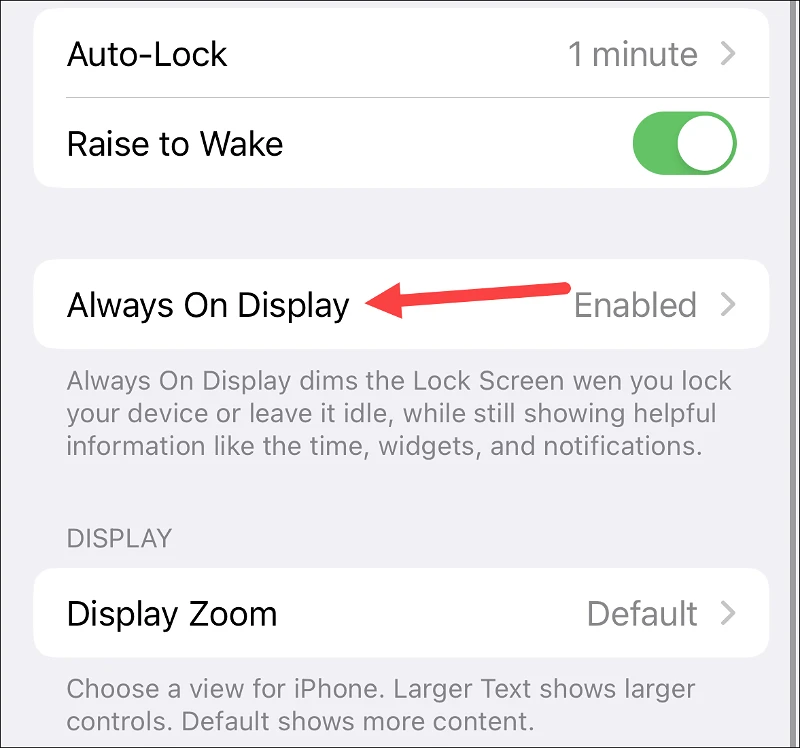 كيفية إيقاف تشغيل الخلفية في العرض دائمًا على iPhone 14 Pro 3