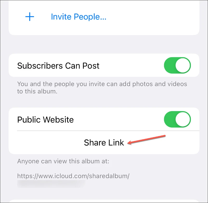 كيفية إنشاء موقع ويب عام من iCloud Shared Photo Albums على iPhone 9
