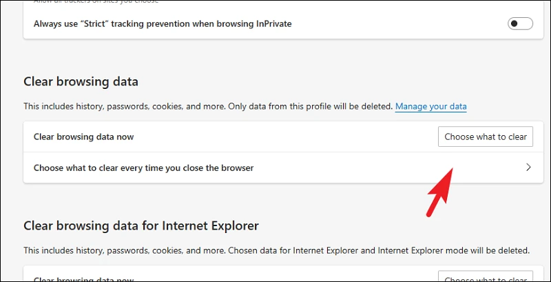 كيفية مسح ذاكرة التخزين المؤقت وملفات تعريف الارتباط على Microsoft Edge 5