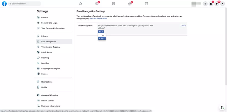 كيفية تعطيل ميزة التعرف على الوجه على Facebook 8