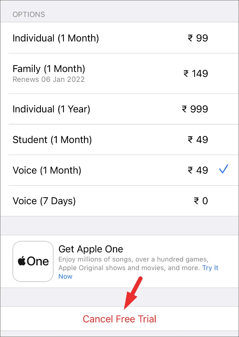 كيفية إلغاء اشتراك Apple Music Voice Plan 6