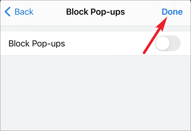 كيفية تعطيل Pop up Blocker على iPhone 9