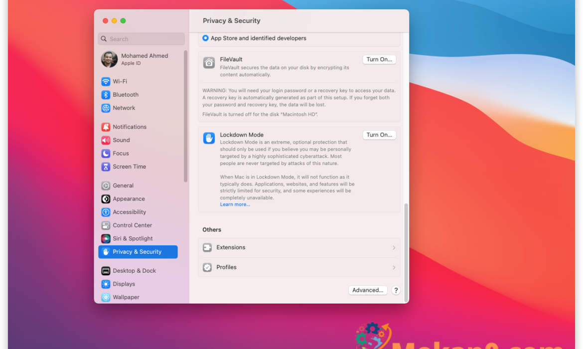 كيفية استخدام وضع القفل في macOS Ventura 19