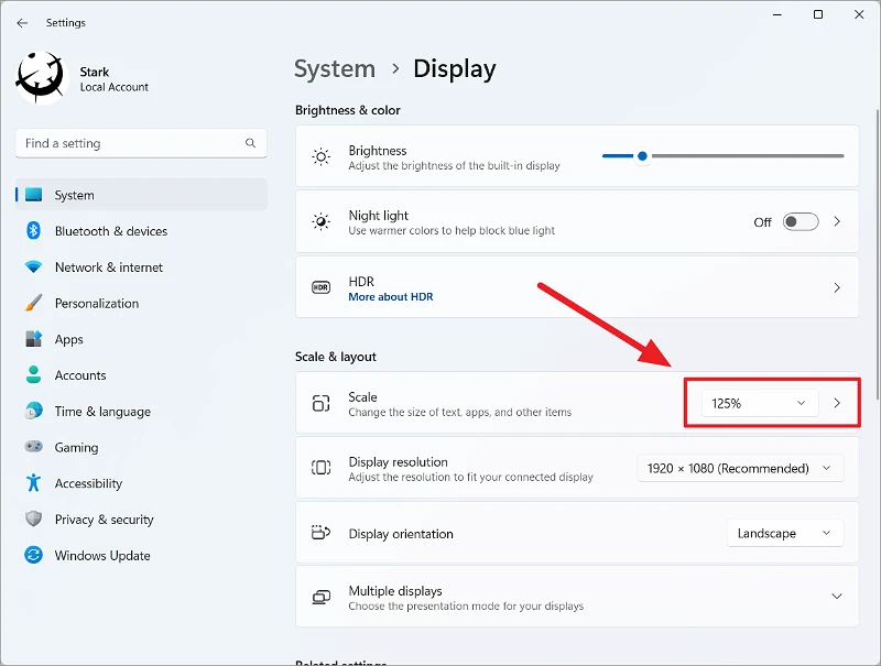 كيفية جعل كل شيء أصغر في Windows 11 4 كيفية جعل كل شيء أصغر في Windows 11 3