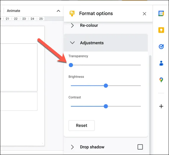كيفية جعل الصور شفافة في العروض التقديمية من Google 4