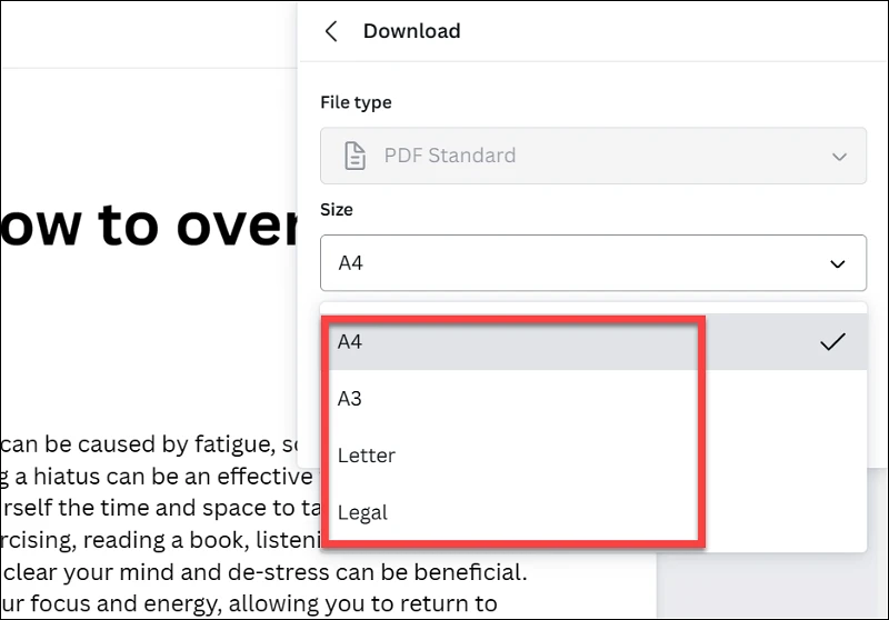 كيفية تحويل Canva Doc إلى PDF 5