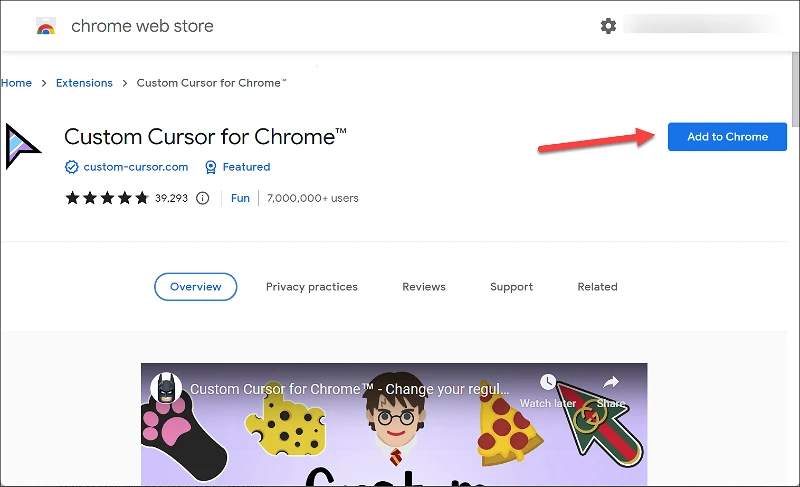 كيفية الحصول على مؤشر مخصص في Chrome 3