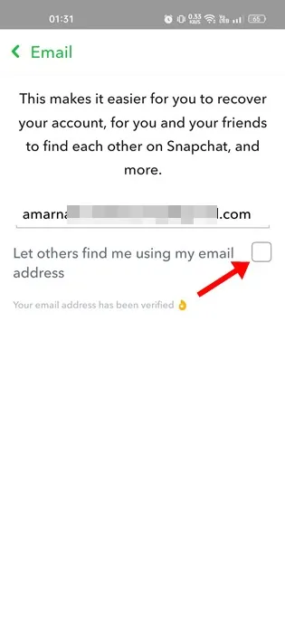 كيفية تغيير عنوان بريدك الإلكتروني على Snapchat 9