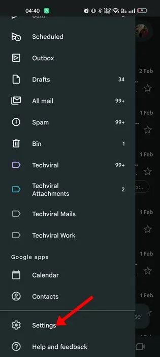 كيفية تمكين تتبع الحزمة الجديدة في تطبيق Gmail 4