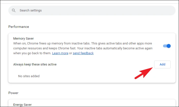 كيفية تمكين أو تعطيل توفير الذاكرة في Chrome 6