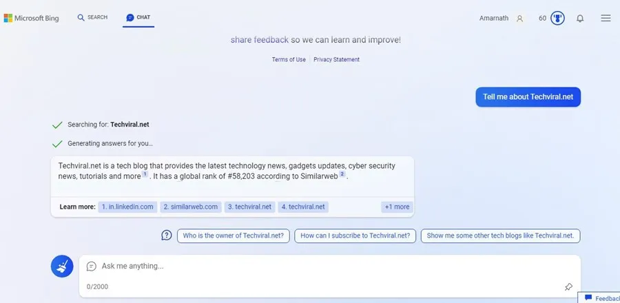 كيفية استخدام Microsoft Bing AI Chat في أي متصفح ويب 12