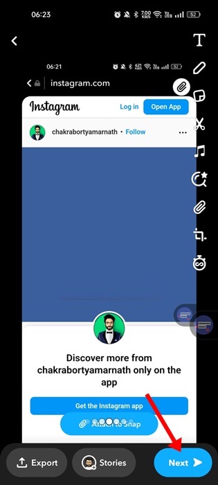 كيفية مشاركة منشورات Instagram في قصة Snapchat (جميع الطرق) 12