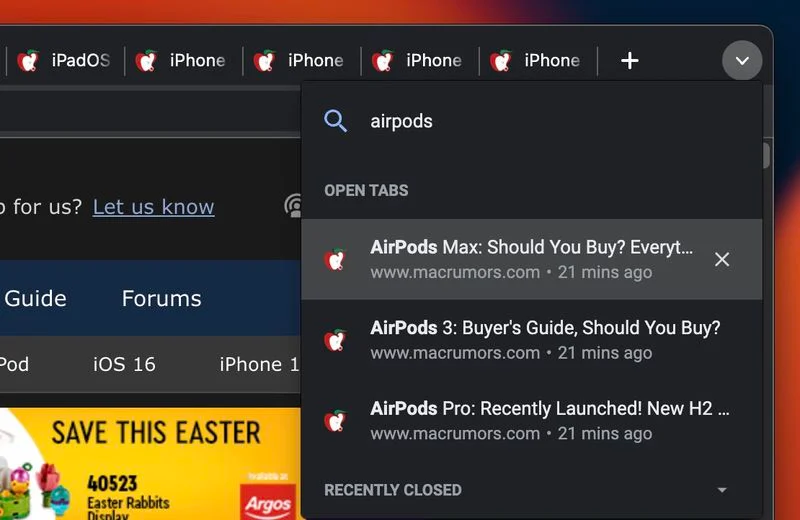 كيفية البحث في علامات التبويب في Google Chrome 3