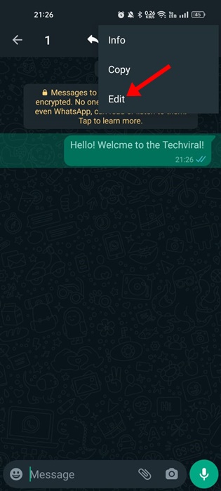 كيفية تحرير الرسائل المرسلة على WhatsApp 6
