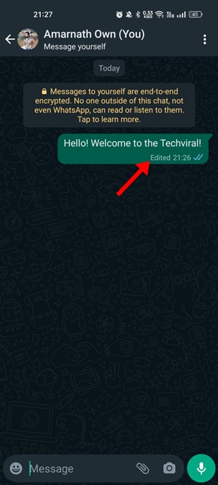 كيفية تحرير الرسائل المرسلة على WhatsApp 8