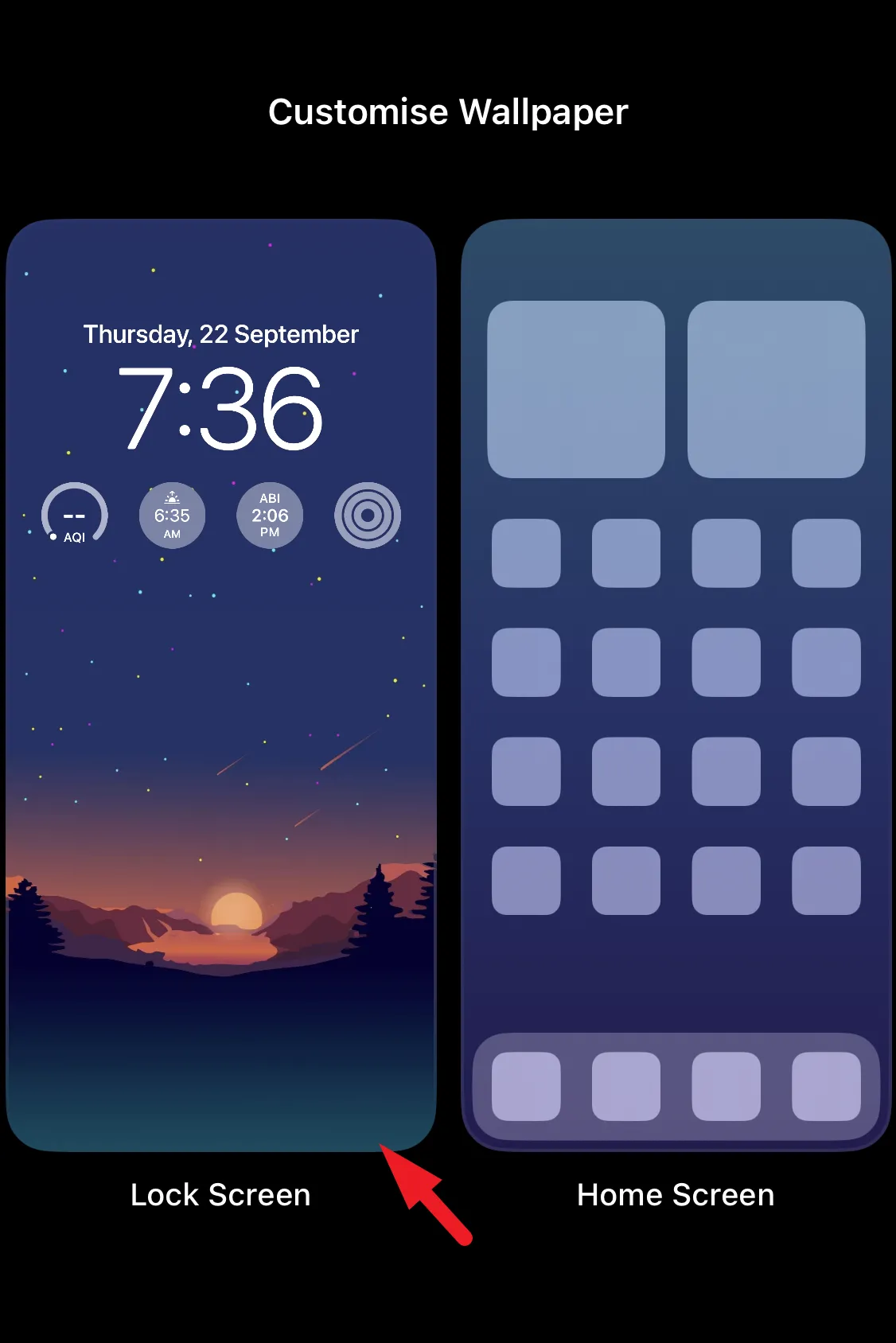 كيفية تغيير المدينة في القطعة على مدار الساعة على شاشة قفل iPhone 3