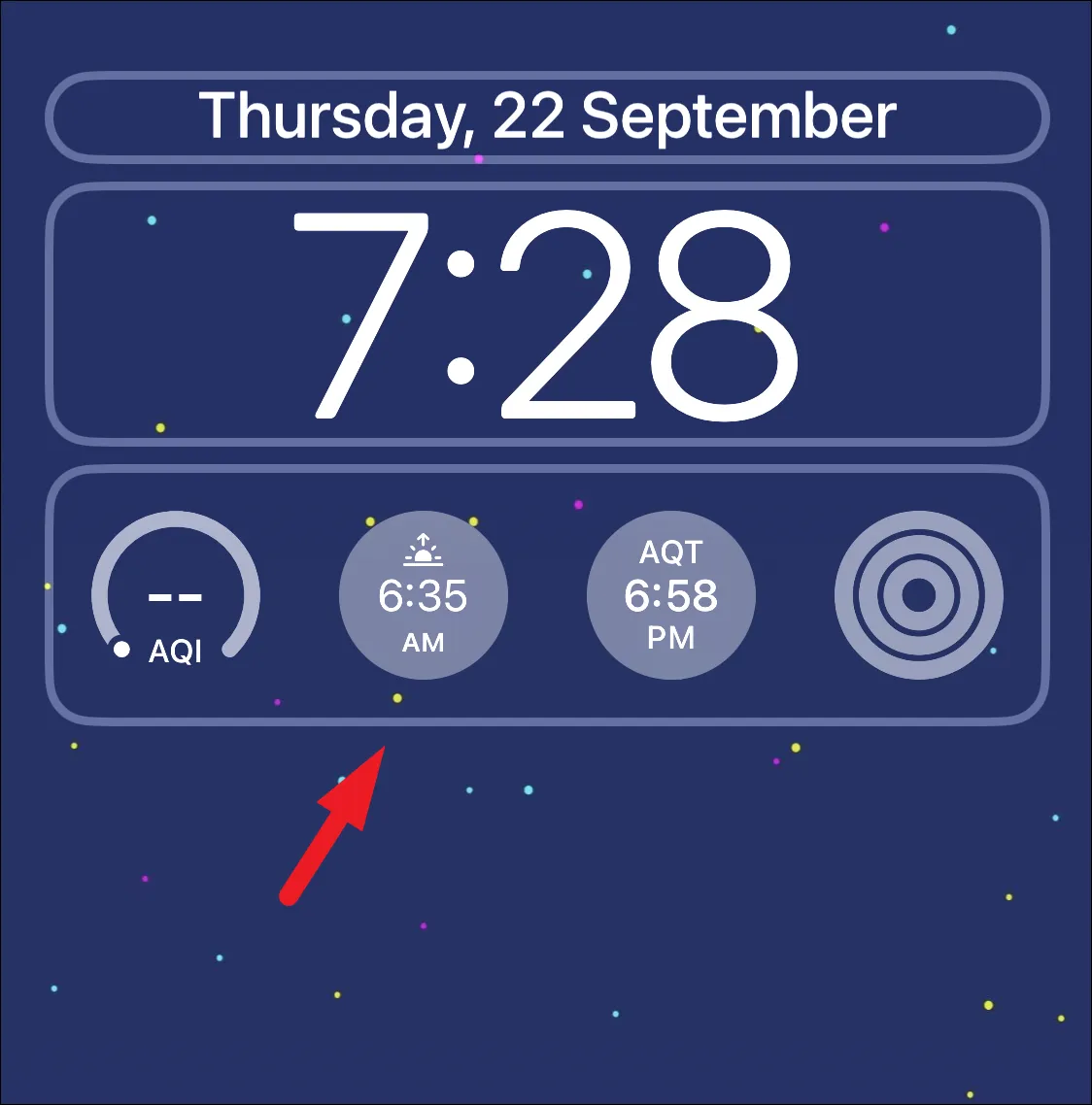 كيفية تغيير المدينة في القطعة على مدار الساعة على شاشة قفل iPhone 4