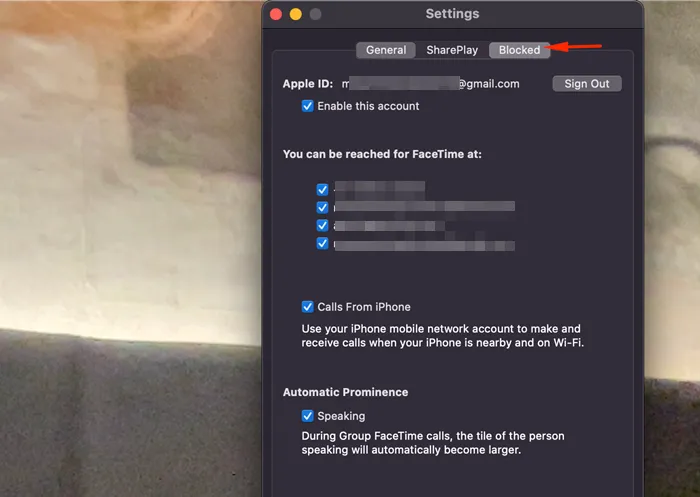 كيفية حظر مكالمات FaceTime على الايفون و الماك 6