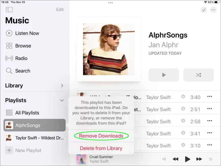 كيفية حذف قائمة التشغيل في Apple Music 18
