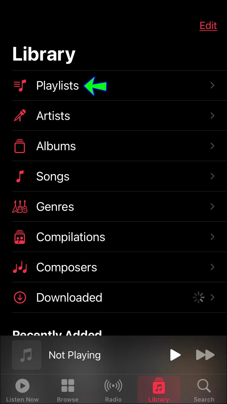 كيفية حذف قائمة التشغيل في Apple Music 3