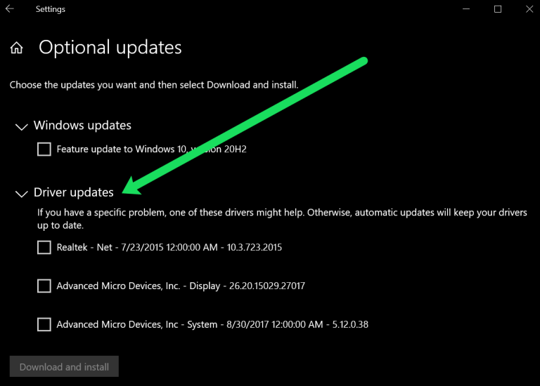 كيفية تثبيت وتحديث برامج التشغيل في نظام التشغيل Windows 10 10