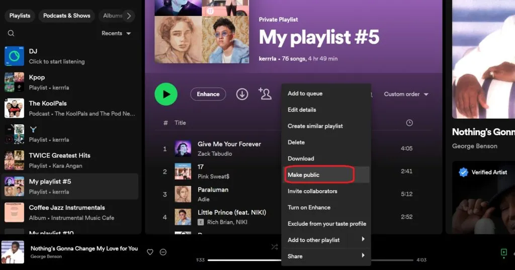 كيفية مشاركة قائمة تشغيل Spotify الخاصة بك 3