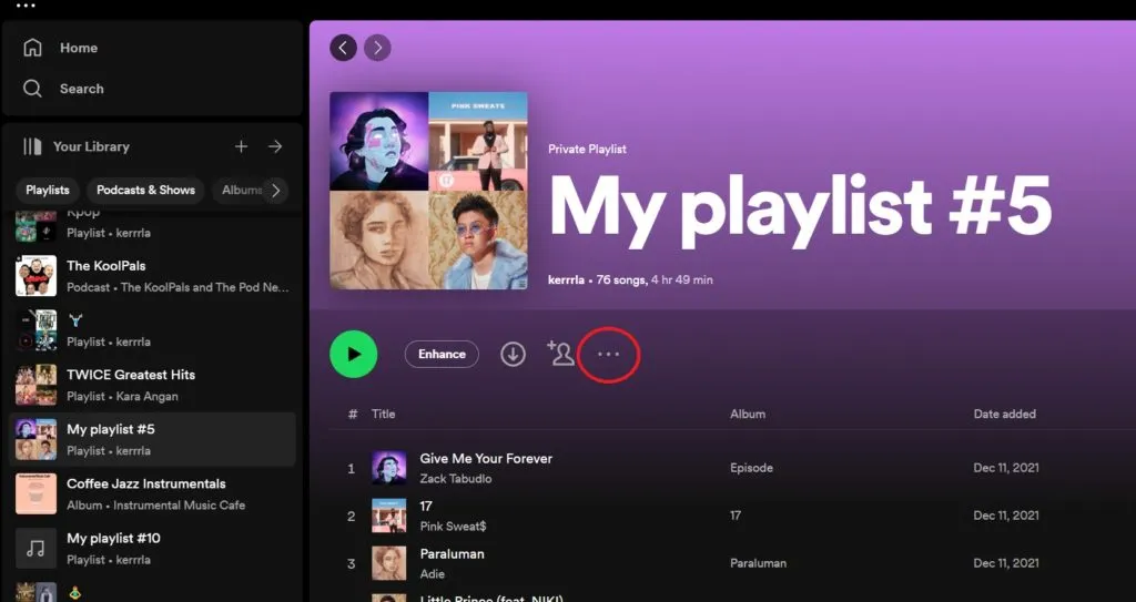 كيفية مشاركة قائمة تشغيل Spotify الخاصة بك 4