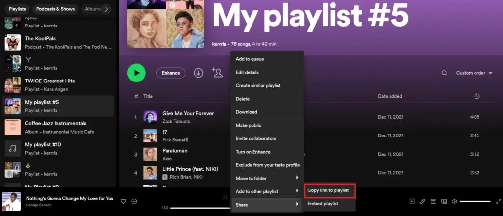 كيفية مشاركة قائمة تشغيل Spotify الخاصة بك 5