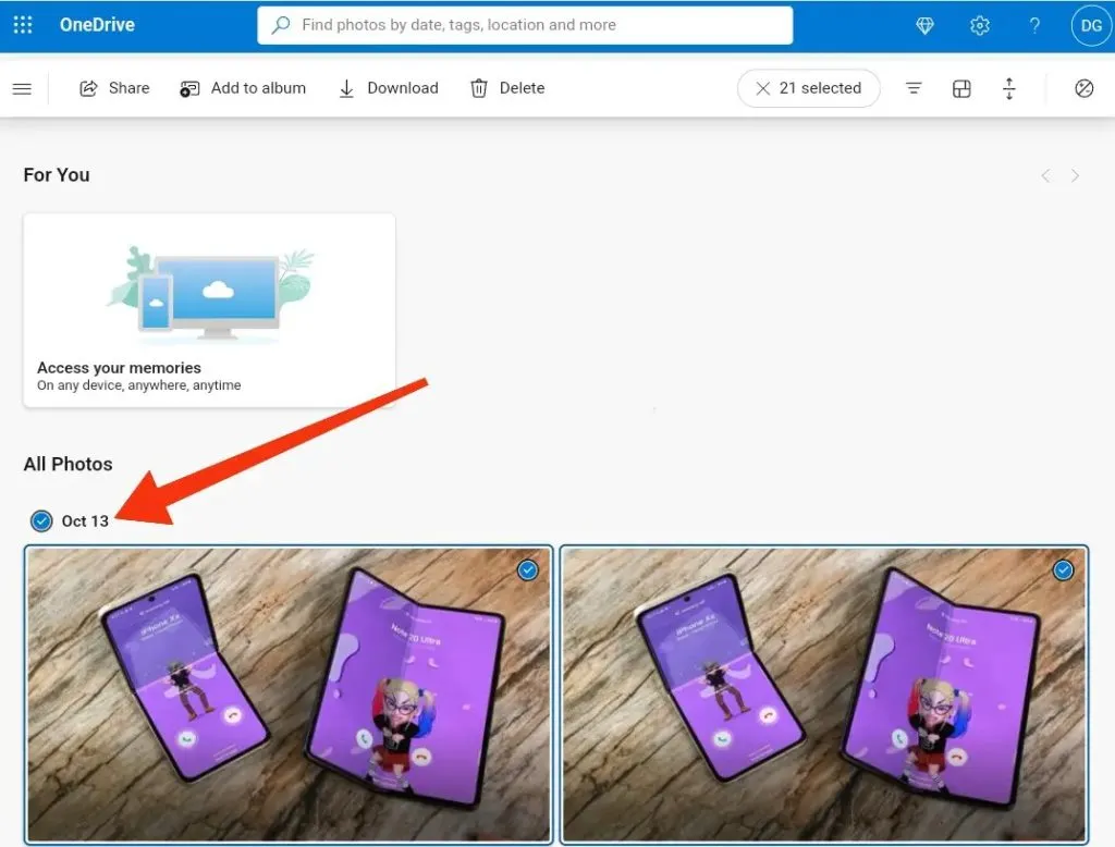 كيفية نقل الصور من OneDrive إلى صور Google 3