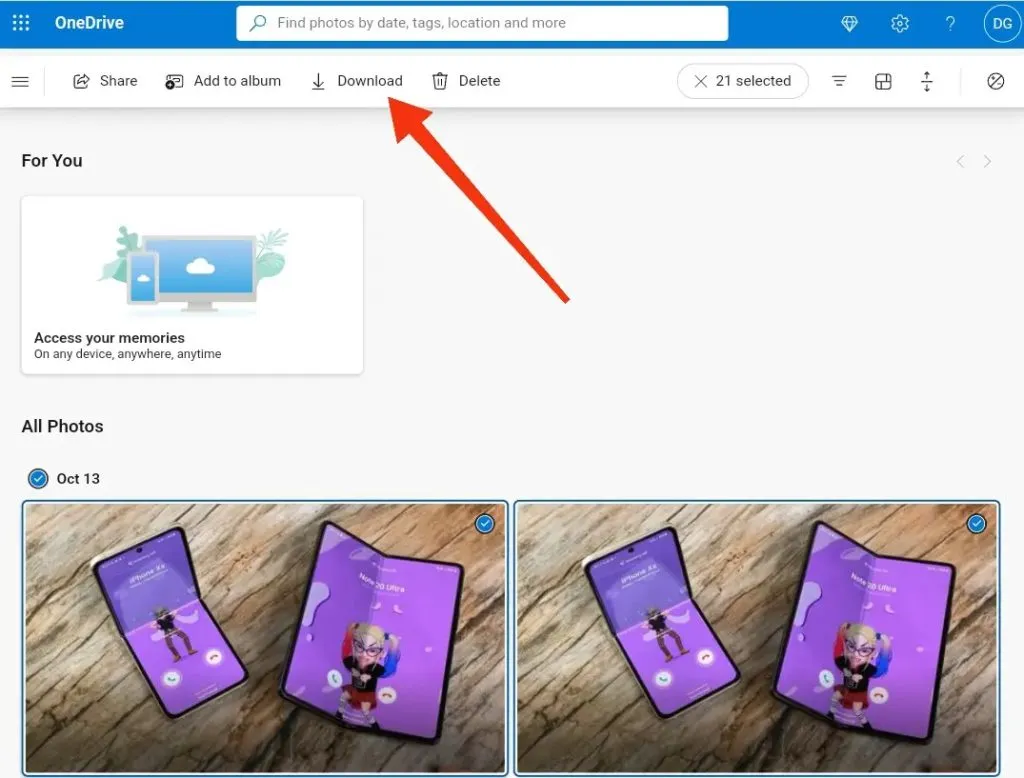 كيفية نقل الصور من OneDrive إلى صور Google 4