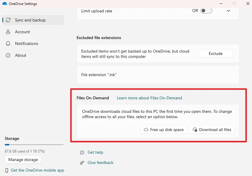كيفية إيقاف تشغيل الملفات عند الطلب في OneDrive 3
