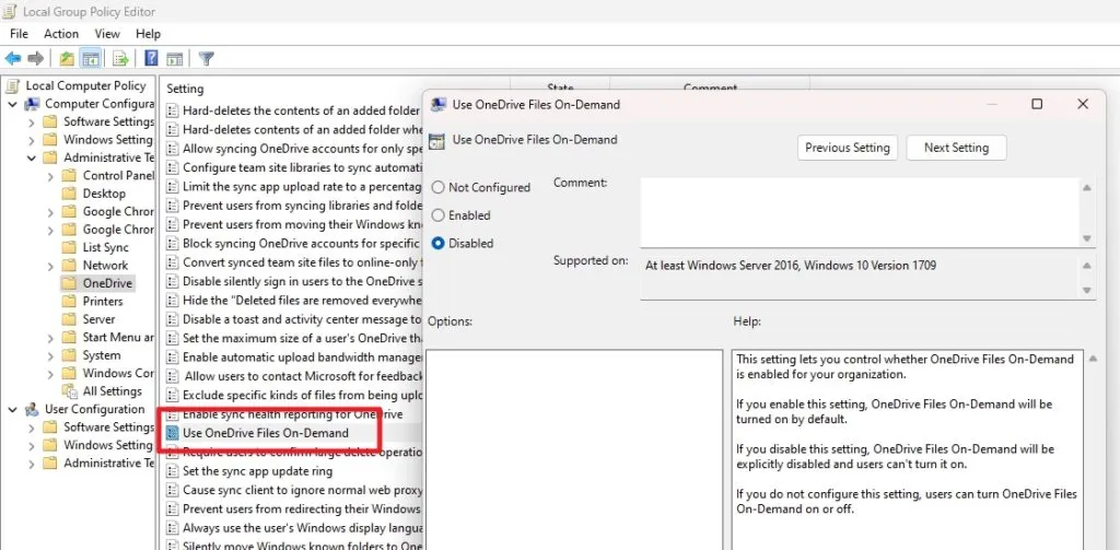 كيفية إيقاف تشغيل الملفات عند الطلب في OneDrive 4