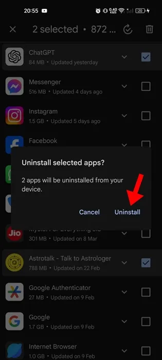 كيفية حذف تطبيقات متعددة مرة واحدة على Android وiPhone 8