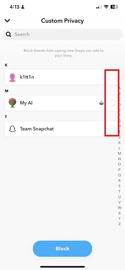 كيفية إخفاء قصة سناب شات الخاصة بك من شخص ما 5