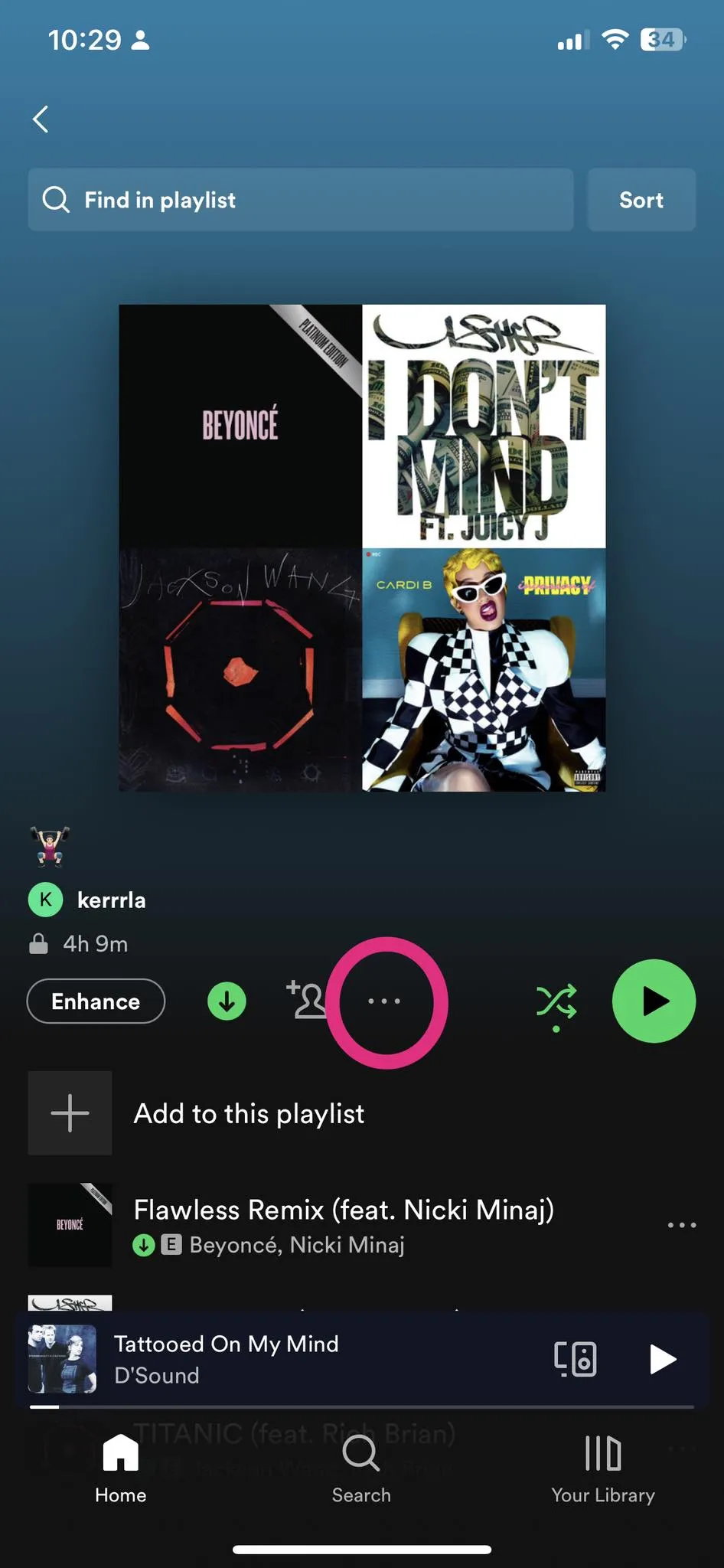 كيفية الجمع بين قوائم التشغيل المتعددة لـ Spotify على جهازك 4