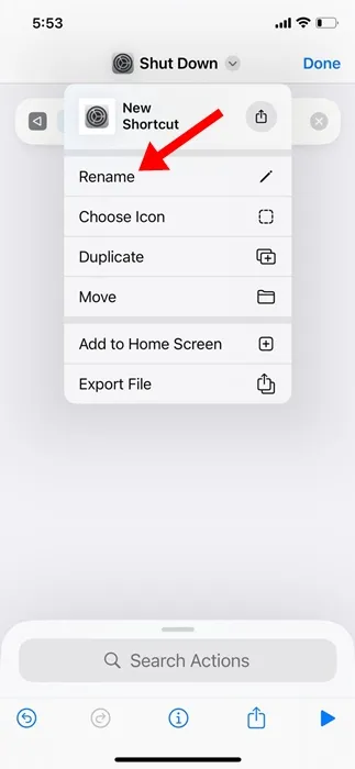 كيفية إنشاء اختصار إعادة تشغيل الايفون في iOS 18 6